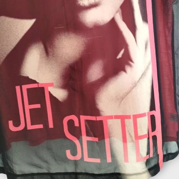 Lane Bryant Womens Tshirt Sz 18 Jet Setter Graphic Coral Sleeveless Scoop Y2K - Picture 4 of 12